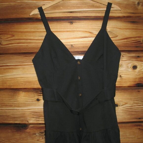 NWT REISS Vita Stretch Cotton Blend Black Midi Dress - Picture 6 of 13